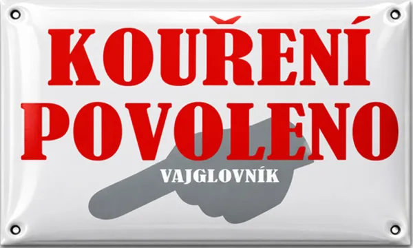 Smaltovaná kuřácká cedule S-smok 7